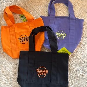 Trader Joe's Colorful Tote Bags Trio